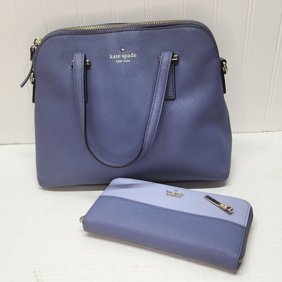Kate Spade New York Lavender Satchel & Matching Zip-Around Wallet Set - Picture 1 of 16